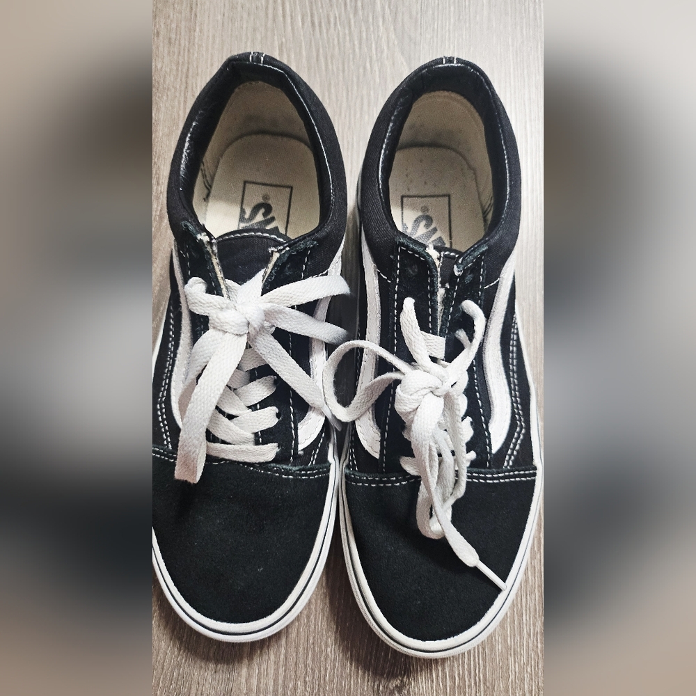 Vans Classic Old Skool Platform Suede Shoes Black/White size 6 womens & 4.5 mens - Picture 5 of 6